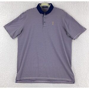 Greyson Performance Golf Polo Shirt Mens Large Purple Stripe Short Sleeve Sporty